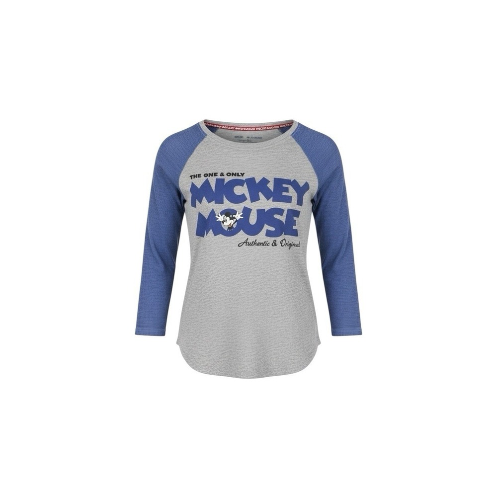 DISNEY PARKS Mickey Mouse Youth Raglan Shirt Kids Small Blue Gray